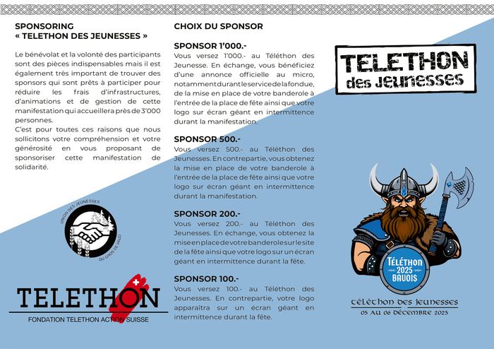 Dépliant sponsoring recto